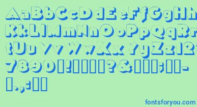 Tricorneoutlinessk font – Blue Fonts On Green Background