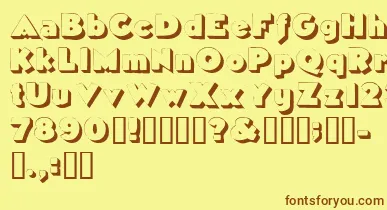 Tricorneoutlinessk font – Brown Fonts On Yellow Background