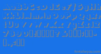 Tricorneoutlinessk font – Gray Fonts On Blue Background