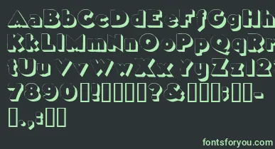 Tricorneoutlinessk font – Green Fonts On Black Background