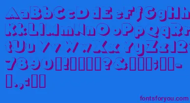 Tricorneoutlinessk font – Purple Fonts On Blue Background