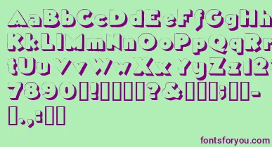 Tricorneoutlinessk font – Purple Fonts On Green Background