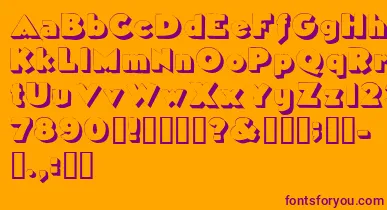 Tricorneoutlinessk font – Purple Fonts On Orange Background