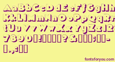 Tricorneoutlinessk font – Purple Fonts On Yellow Background