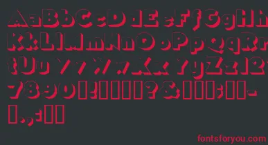 Tricorneoutlinessk font – Red Fonts On Black Background