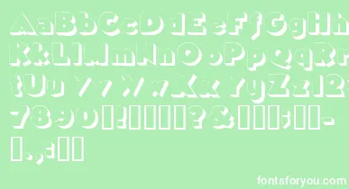 Tricorneoutlinessk font – White Fonts On Green Background