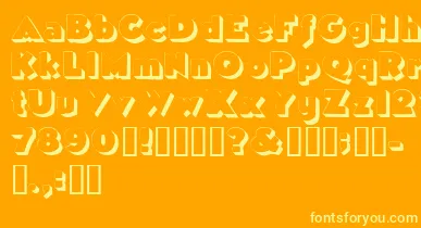 Tricorneoutlinessk font – Yellow Fonts On an Orange Background