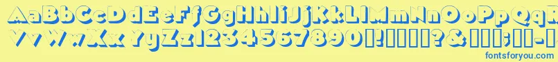 Tricorneoutlinessk Font – Blue Fonts on Yellow Background
