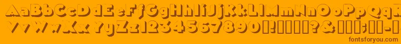 フォントTricorneoutlinessk – オレンジの背景に茶色のフォント