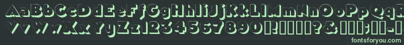 Tricorneoutlinessk Font – Green Fonts on Black Background