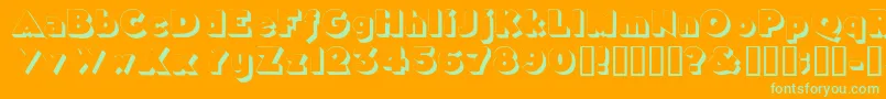 Tricorneoutlinessk Font – Green Fonts on Orange Background