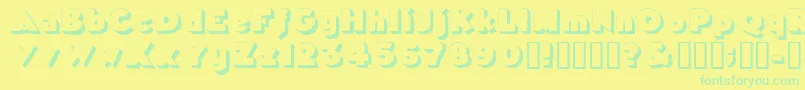 フォントTricorneoutlinessk – 黄色い背景に緑の文字