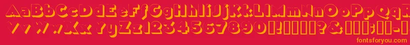 Tricorneoutlinessk Font – Orange Fonts on Red Background