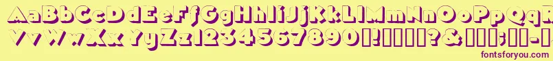 Tricorneoutlinessk Font – Purple Fonts on Yellow Background