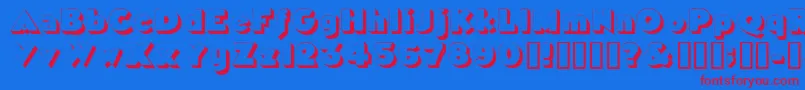 Tricorneoutlinessk Font – Red Fonts on Blue Background