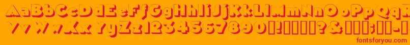 Tricorneoutlinessk Font – Red Fonts on Orange Background