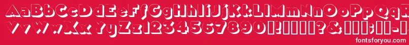 フォントTricorneoutlinessk – 赤い背景に白い文字