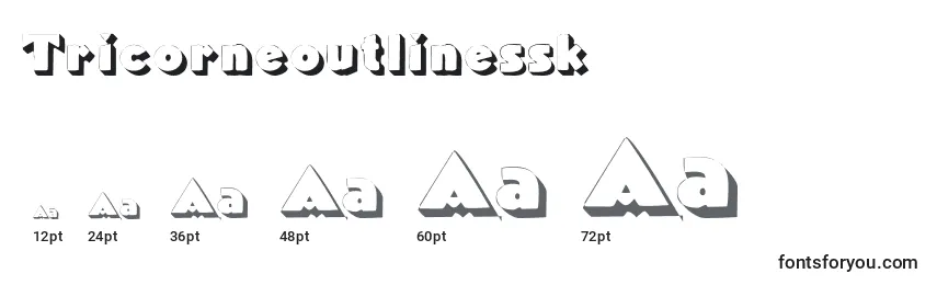 Tricorneoutlinessk font sizes