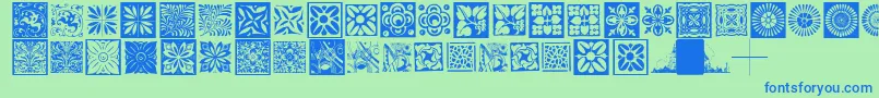 Police Typobackgrounds – polices bleues sur fond vert