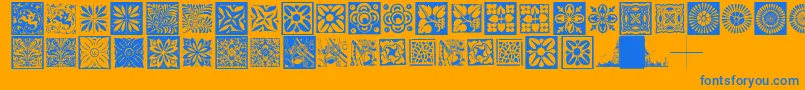 Typobackgrounds Font – Blue Fonts on Orange Background