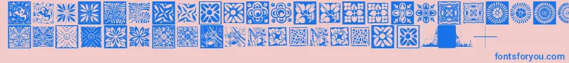 Typobackgrounds-fontti – siniset fontit vaaleanpunaisella taustalla