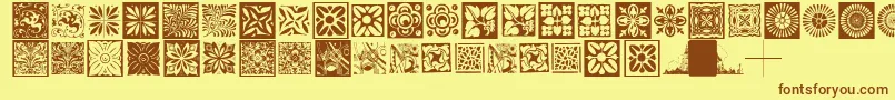 Typobackgrounds-fontti – ruskeat fontit keltaisella taustalla