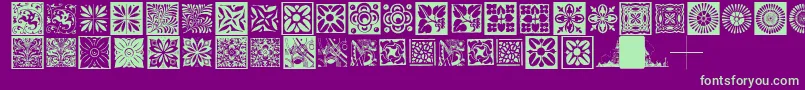 Czcionka Typobackgrounds – zielone czcionki na fioletowym tle