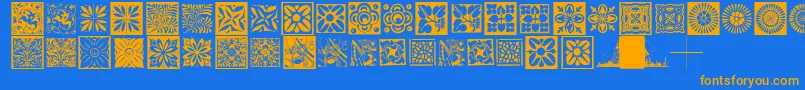 Fonte Typobackgrounds – fontes laranjas em um fundo azul