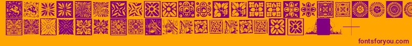Typobackgrounds-Schriftart – Violette Schriften auf orangefarbenem Hintergrund