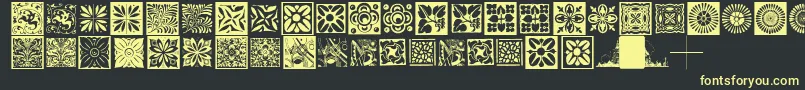 Typobackgrounds-fontti – keltaiset fontit mustalla taustalla