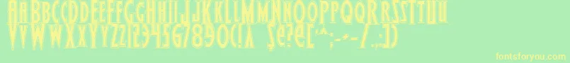 フォントWolf4p – 黄色の文字が緑の背景にあります