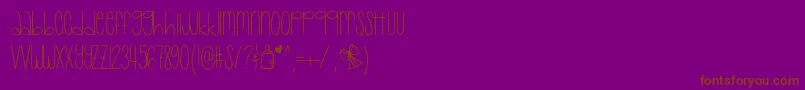 BabyLexi-Schriftart – Braune Schriften auf violettem Hintergrund