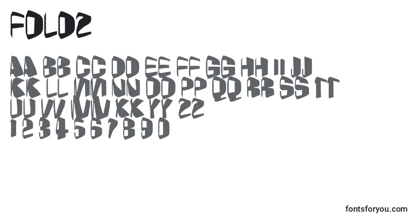 Czcionka Foldz – alfabet, cyfry, specjalne znaki