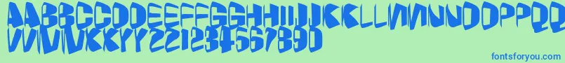 Foldz Font – Blue Fonts on Green Background