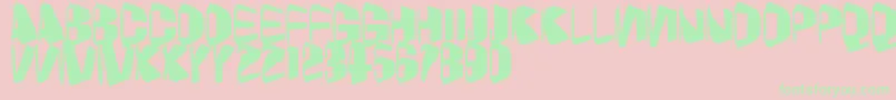 Foldz-Schriftart – Grüne Schriften auf rosa Hintergrund