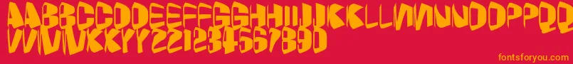 Foldz Font – Orange Fonts on Red Background