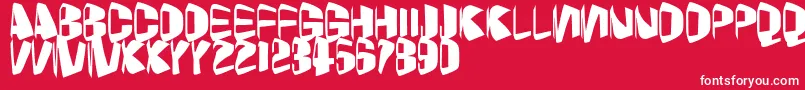 フォントFoldz – 赤い背景に白い文字