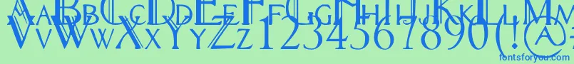 RennyHybrid Font – Blue Fonts on Green Background