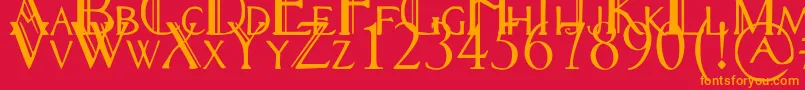 Подробнее о шрифте RennyHybrid Шрифт RennyHybrid – оранжевые шрифты на красном фоне
