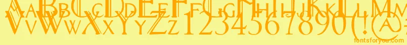 fuente RennyHybrid – Fuentes Naranjas Sobre Fondo Amarillo