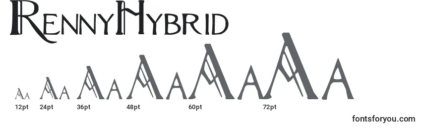 Размеры шрифта RennyHybrid