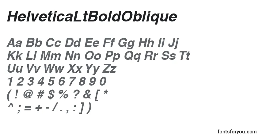 Schriftart HelveticaLtBoldOblique – Alphabet, Zahlen, spezielle Symbole