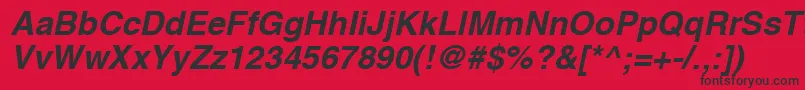 HelveticaLtBoldOblique Font – Black Fonts on Red Background