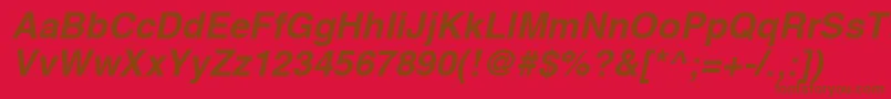 HelveticaLtBoldOblique Font – Brown Fonts on Red Background