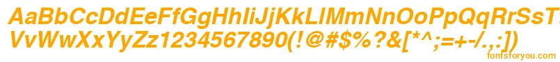 HelveticaLtBoldOblique Font – Orange Fonts on White Background