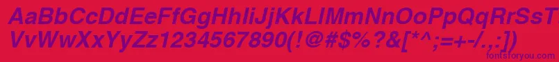 HelveticaLtBoldObliqueフォントについての詳細 フォントHelveticaLtBoldOblique – 赤い背景に紫のフォント