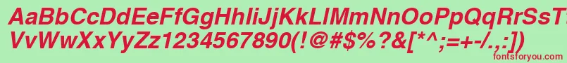 HelveticaLtBoldOblique Font – Red Fonts on Green Background