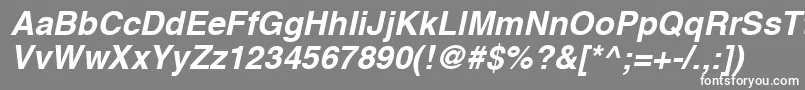 フォントHelveticaLtBoldOblique – 灰色の背景に白い文字