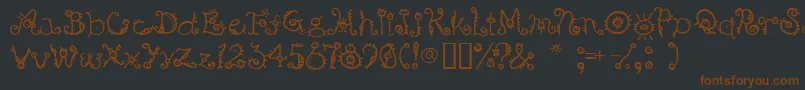 BSurfersPlane-fontti – ruskeat fontit mustalla taustalla
