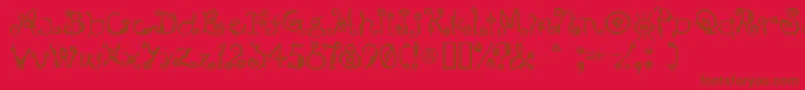 Czcionka BSurfersPlane – brązowe czcionki na czerwonym tle